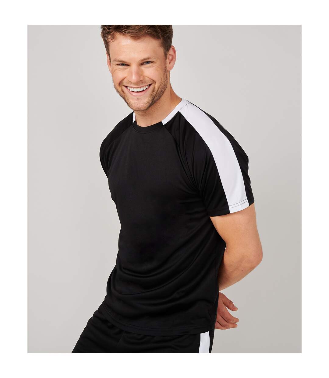 Finden & Hales Unisex Adult Team T-Shirt (Black/White) - UTRW8321-3