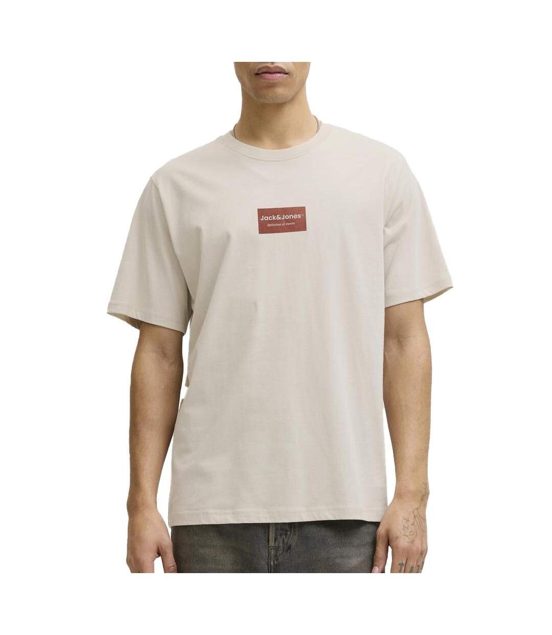 T-Shirt beige homme jack & jones jjfrank-1