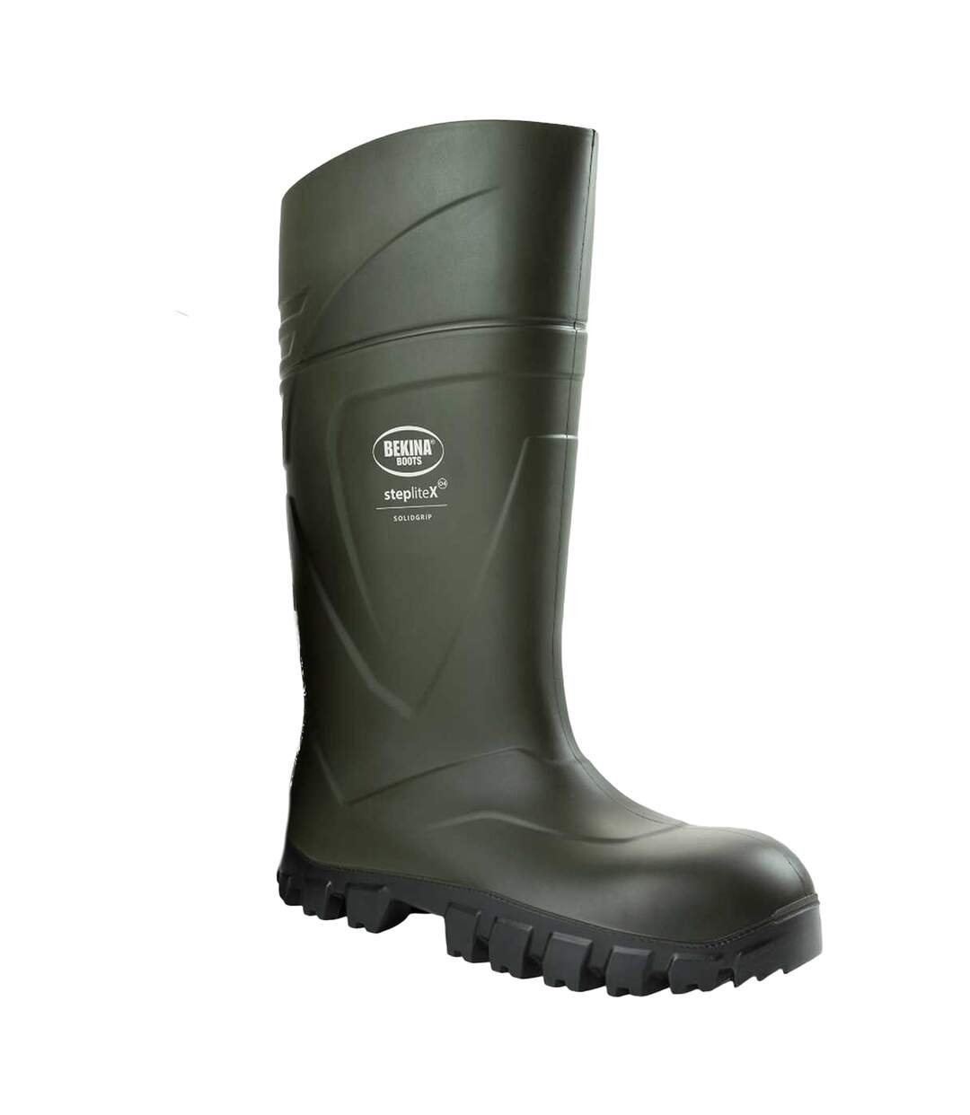 Unisex Adult Steplitex Solidgrip O4 Wellington Boots Green Black Bekina-1