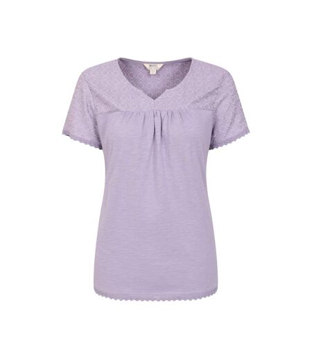 Mountain Warehouse Womens/Ladies Naples Embroidered Top (Lilac) - UTMW1295