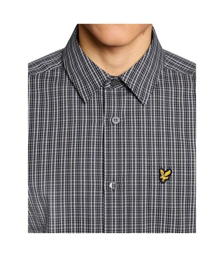 Mens Micro Checked Woven Shirt Dark Navy Lyle & Scott