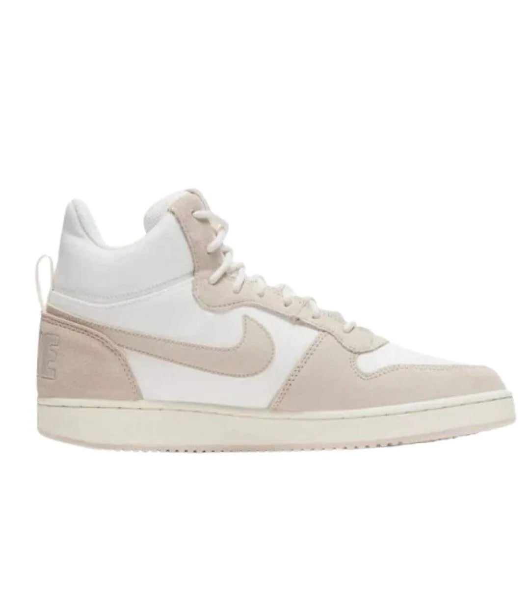 Womens/ladies Court Borough Premium Leather Mid Cut Trainers White Beige Nike-1