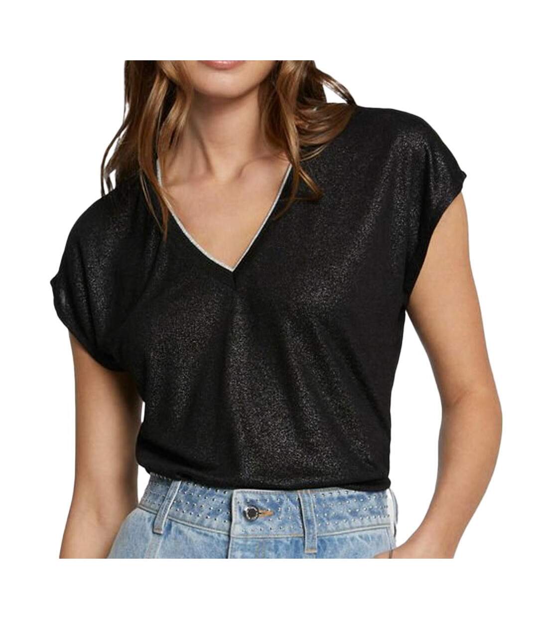 T-shirt noir femme morgan fantaisie 241 daga-1
