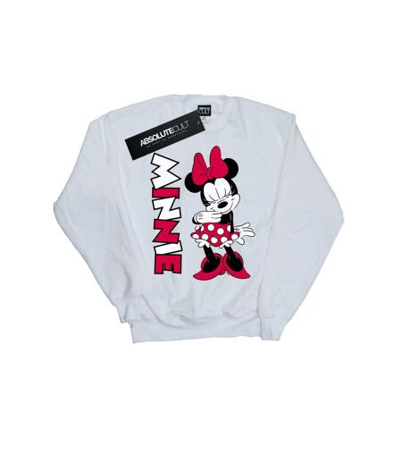 Disney Sweatshirt Giggling Minnie Mouse Femme/Ladies (Blanc) - UTBI27054