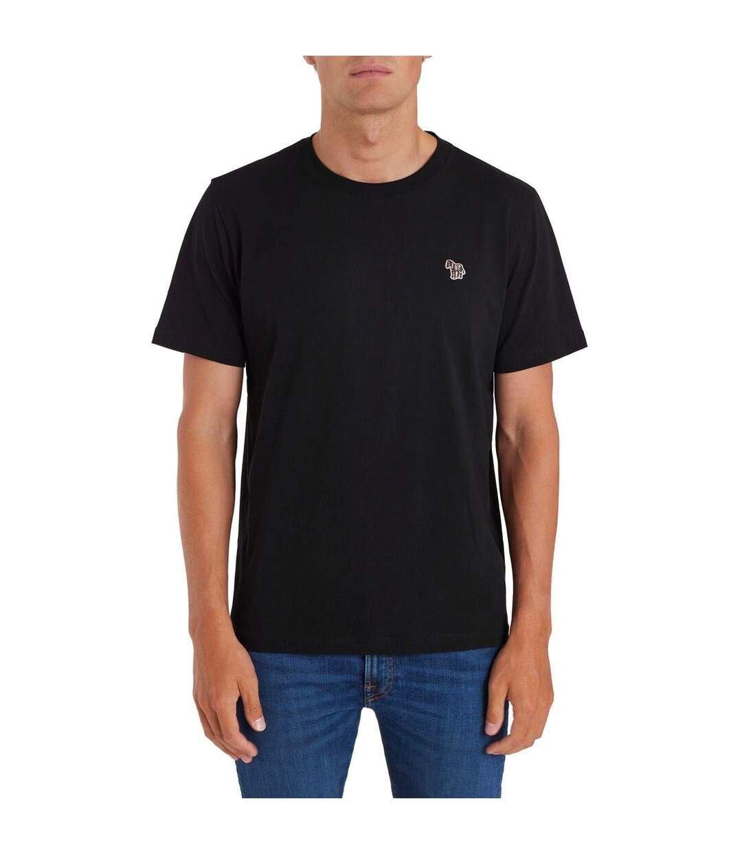 Mens Embroidered Motif Cotton T-shirt Black Paul Smith-1