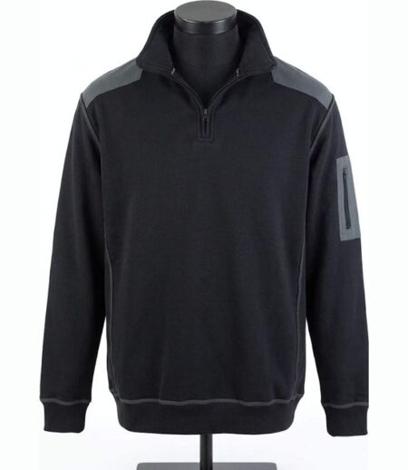 CHALLENGER PRODIGE1 — Sweat molleton col camionneur noir : chaleur et style technique