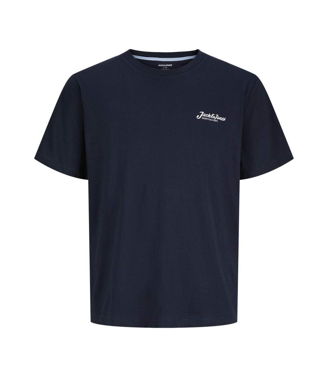 T-Shirt marine homme jack & jones beau-1