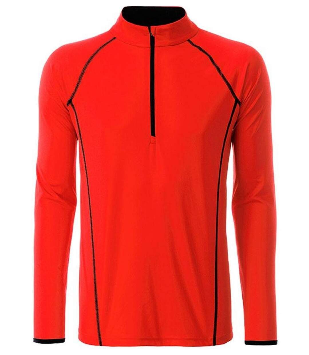 Maillot running respirant manches longues - Homme - JN498 - orange vif