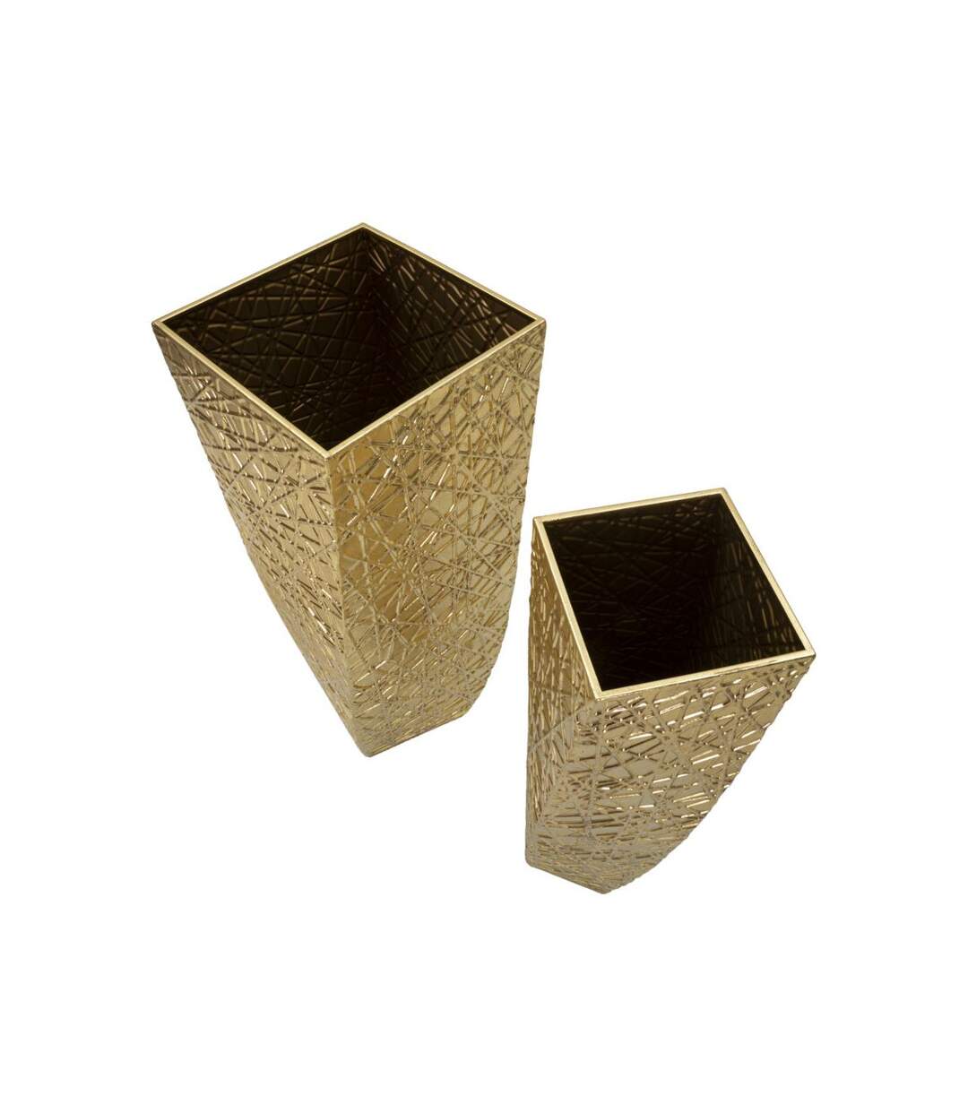 Lot de 2 Vases en Métal Squer 90cm Or-4