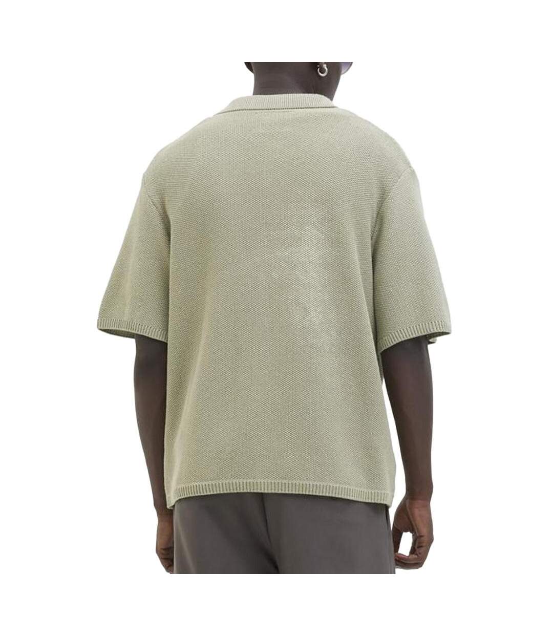 Chemise en maille kaki homme jack & jones summer pocket-2