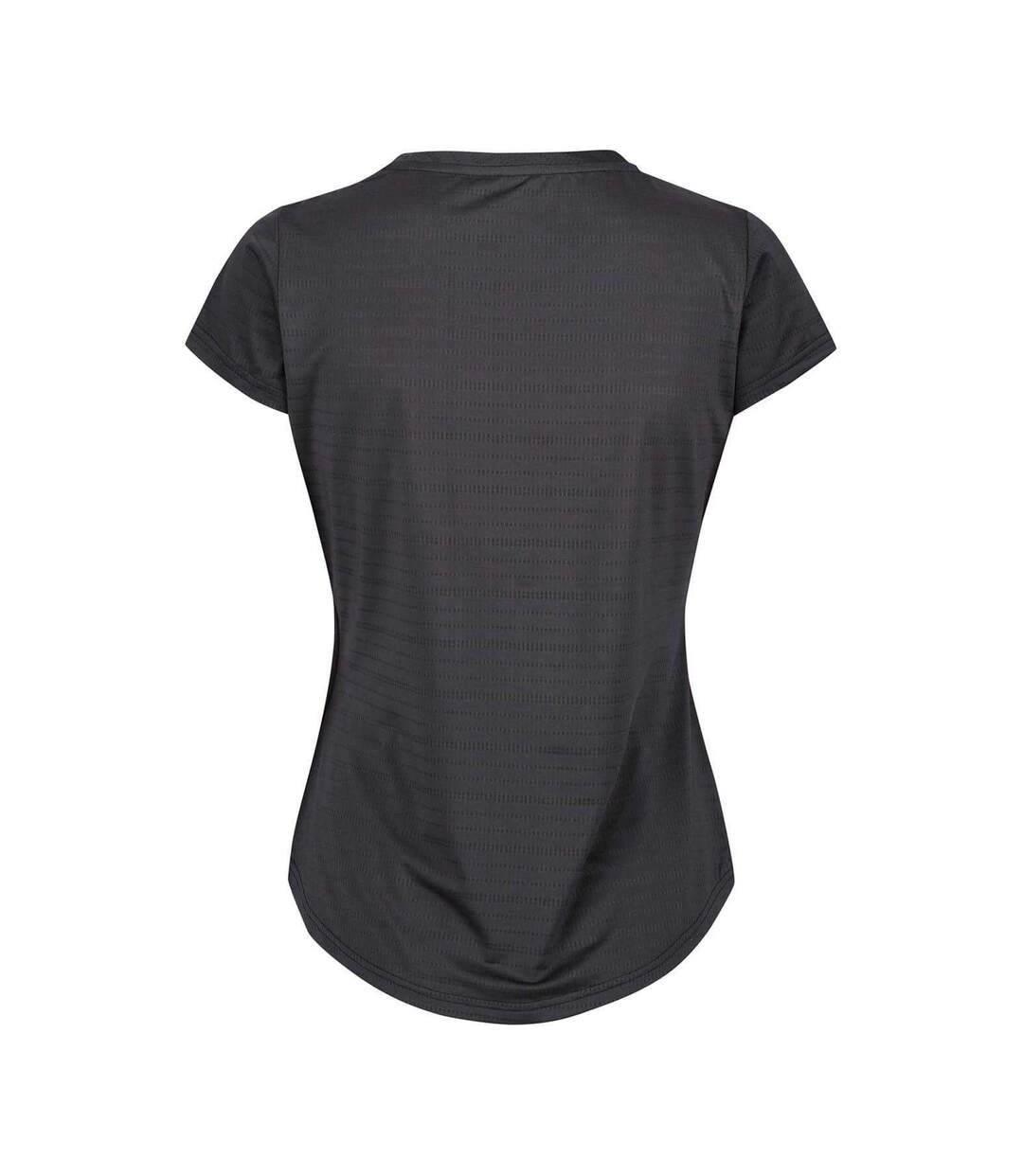 T-shirt Manches Courtes Motif/style Rayures Horizontales Femme Gris Foncé Rayures Regatta-2