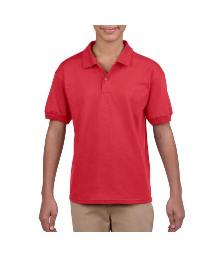 Dryblend polo enfant unisexe rouge Gildan