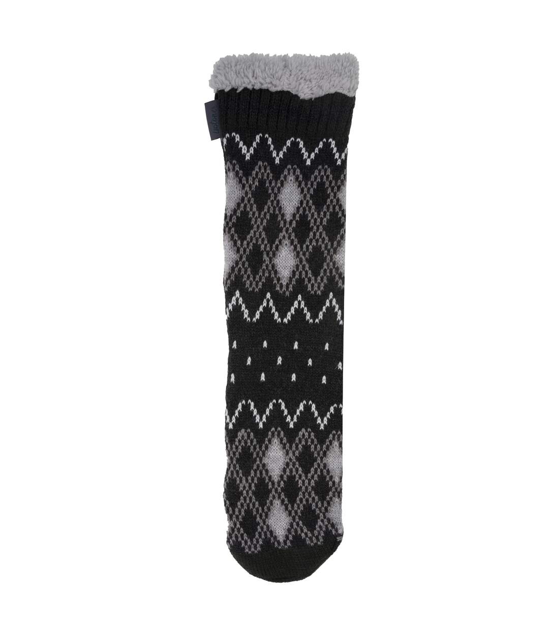 Isotoner Chaussettes d'intérieur homme maille fourrées - picots antidérapants-3