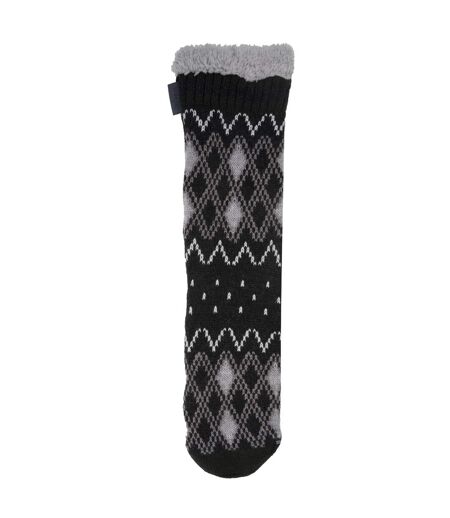 Isotoner Chaussettes d'intérieur homme maille fourrées - picots antidérapants