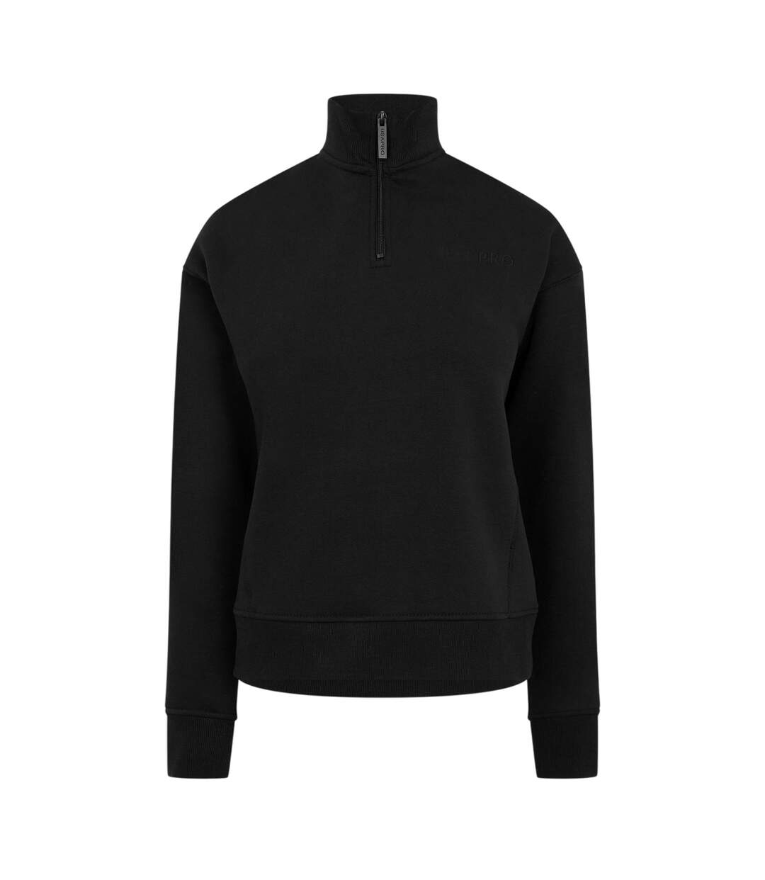 Womens/ladies Quarter Zip Sweatshirt Black USA Pro-2