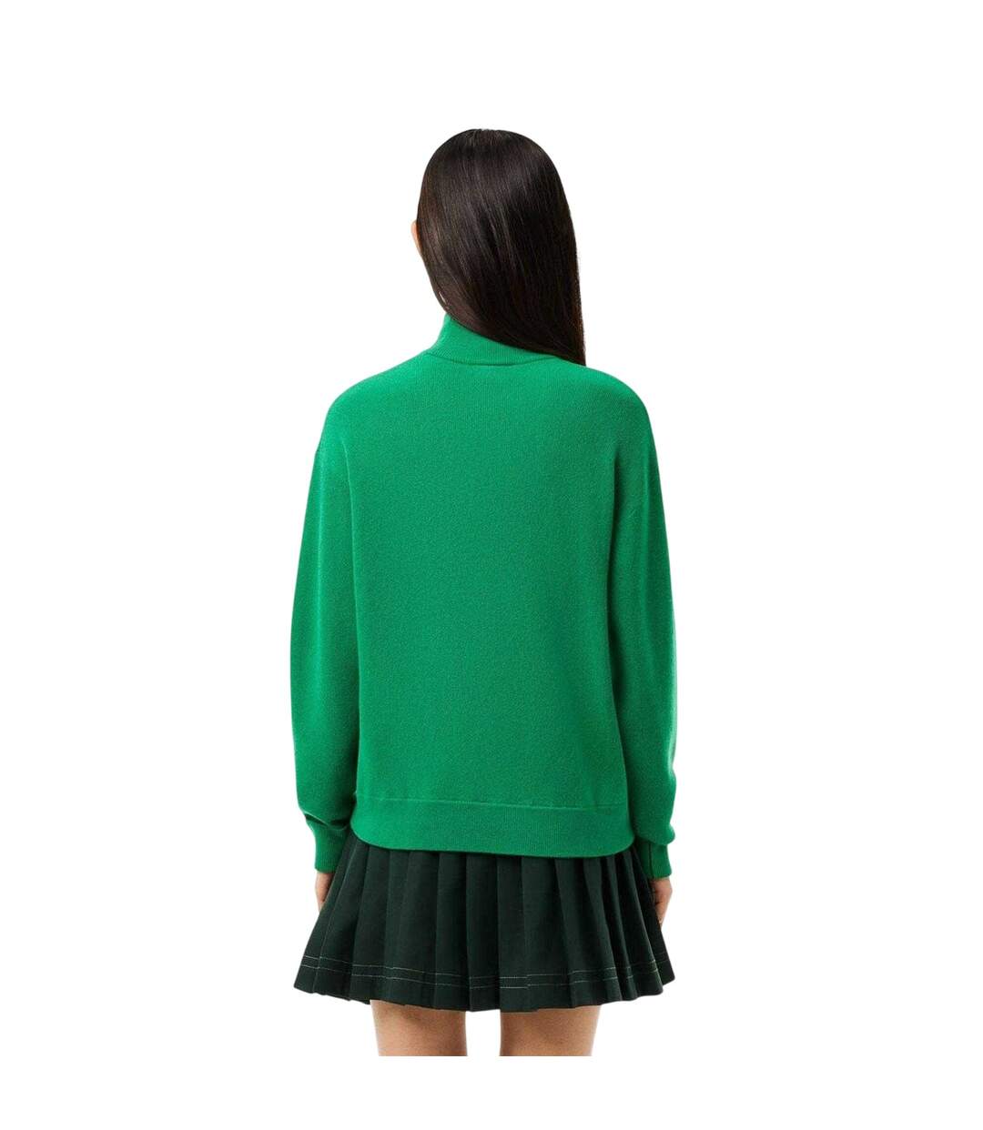 Womens/ladies Carded High-neck Large Fit Jumper Green Lacoste-3