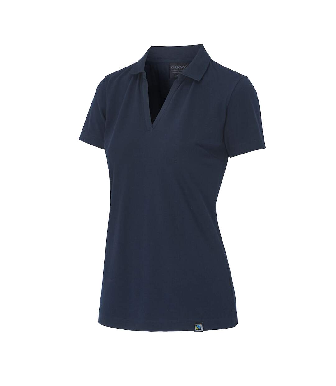 Womens/ladies pique stretch polo shirt navy Cottover-3