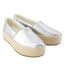 Womens/ladies Valencia Leather Espadrilles Silver Toms-1