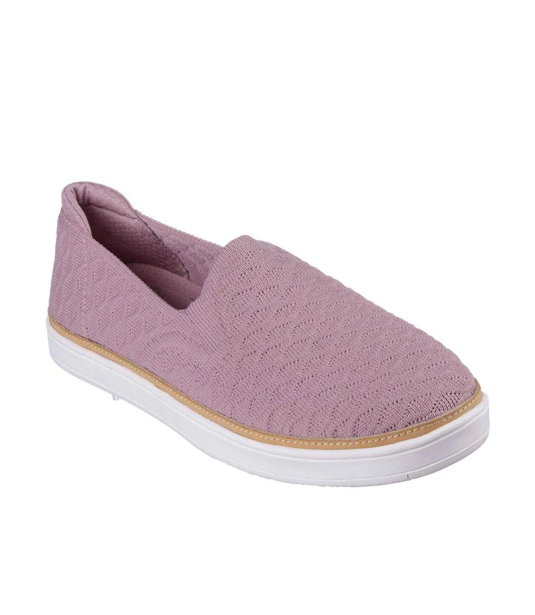 Womens/ladies Coast Drive Textured Loafers Pink Skechers-1