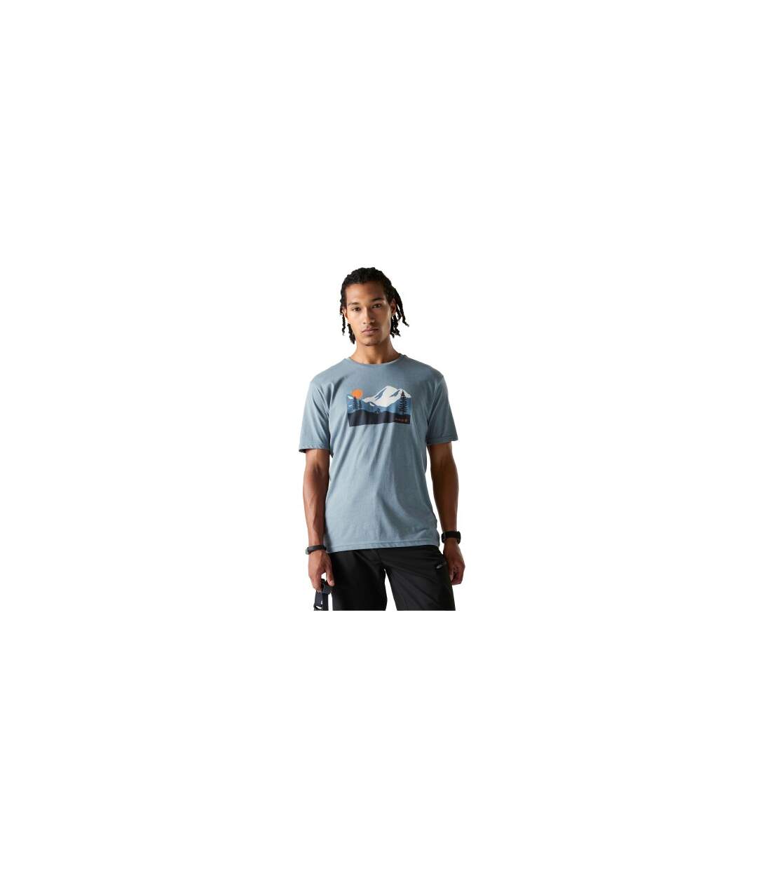 Mens Movement Iii Mountain Scene T-shirt Mercury Dare 2B-1