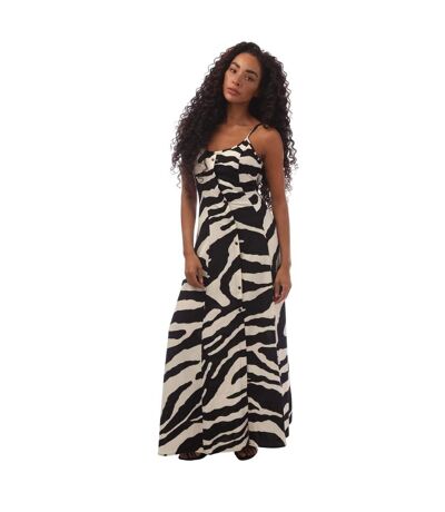 Robe Longue Style Imprimé Zèbre Nova Gigi Femme Noir Blanc Only