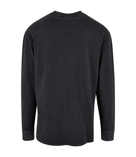 Haut Manches Longues Motif/style Délavé À L'acide Homme Noir Urban Classics