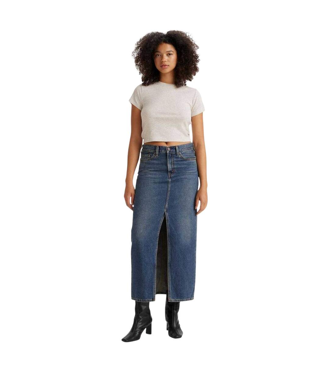 Jupe Longue Femme Bleu Foncé Levis-4