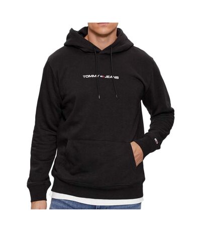 Sweat à Capuche Noir Homme Tommy Hilfiger Linear - S