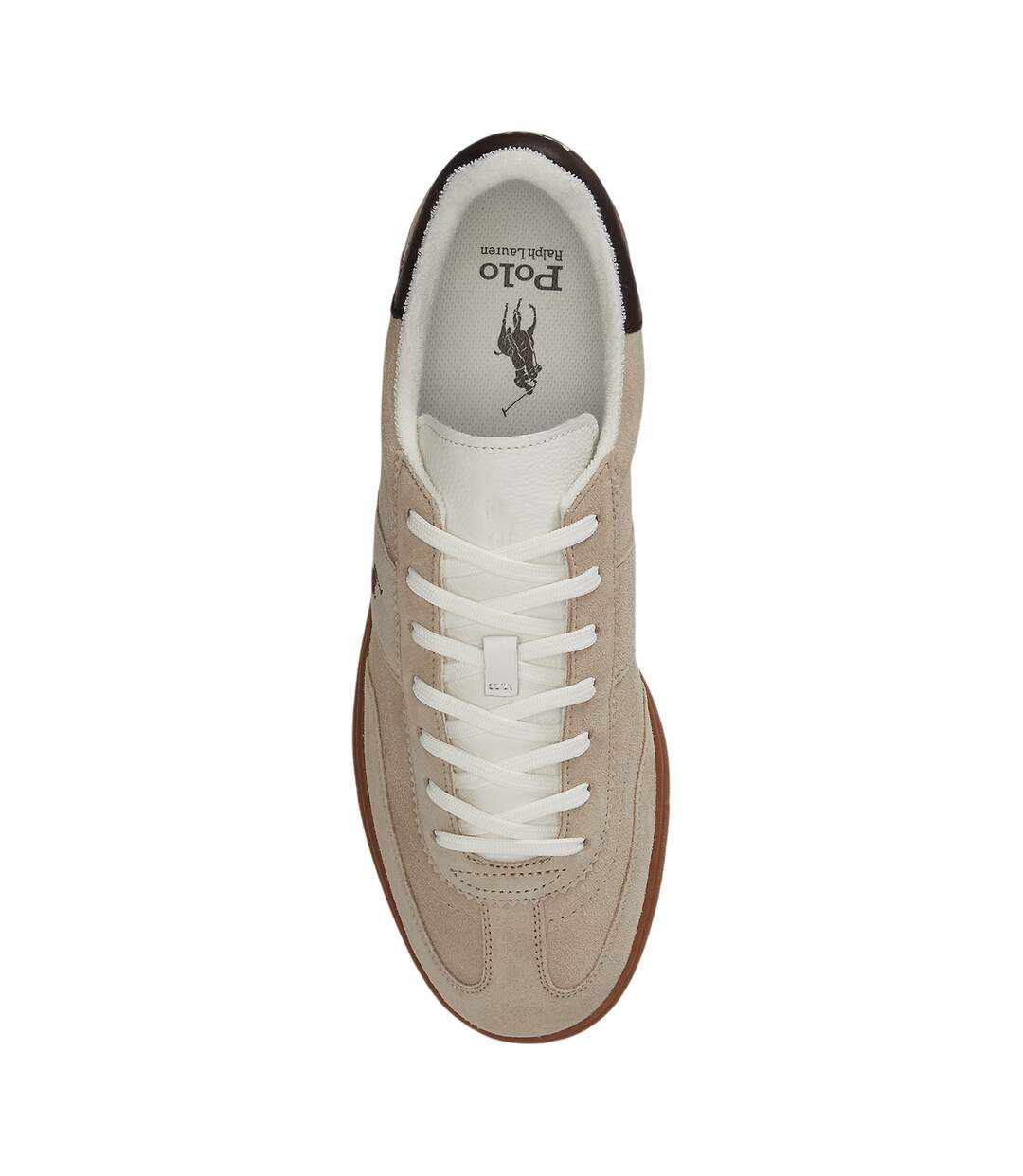 Baskets Motif/style Logo Brodé Homme Blanc Marron Pâle Ralph Lauren-4