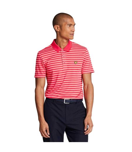 Polo De Golf Motif Rayure Large Homme Rouge Lyle & Scott