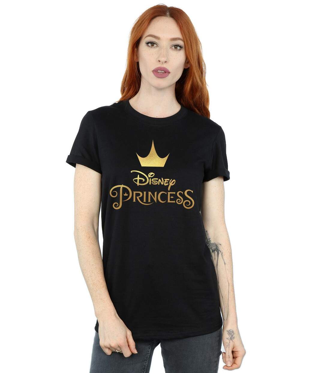 Disney - T-shirt PRINCESS CROWN LOGO - Femme (Noir) - UTBI17864-2