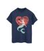 Disney Femme/Ladies The Little Mermaid Love Daddy Cotton Boyfriend T-Shirt (Bleu marine) - UTBI30984-1