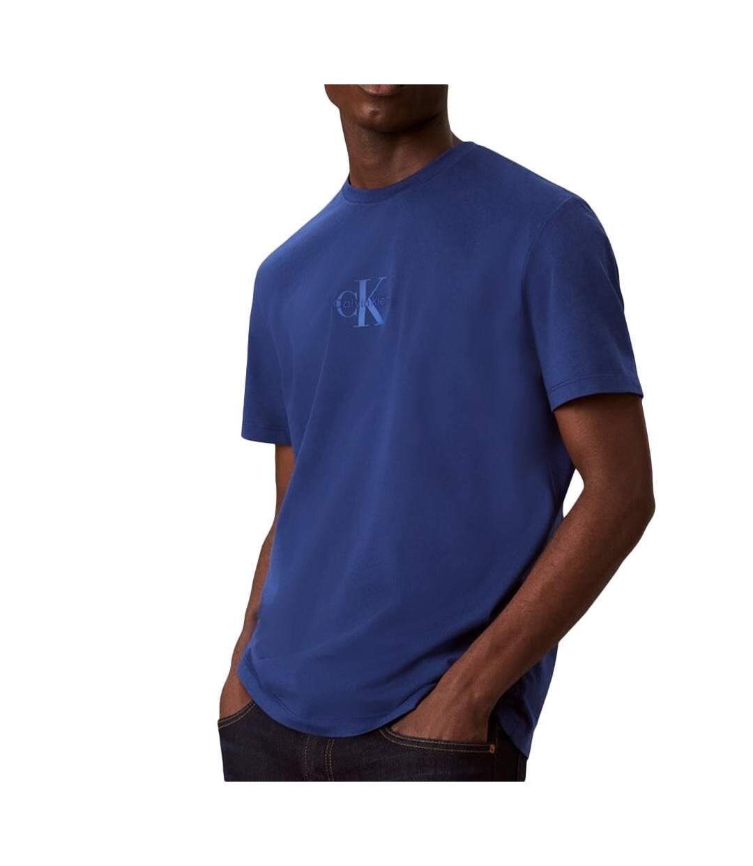 T-Shirt bleu homme calvin klein jeans microsss-1