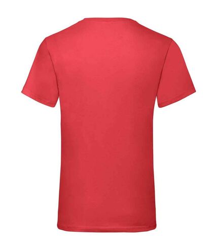 Mens value v neck t-shirt red Fruit of the Loom