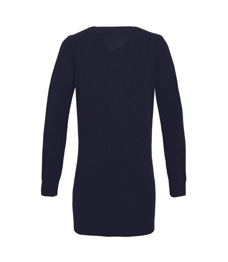 Premier Womens/Ladies Longline V Neck Knitted Cardigan (Navy) - UTRW5589
