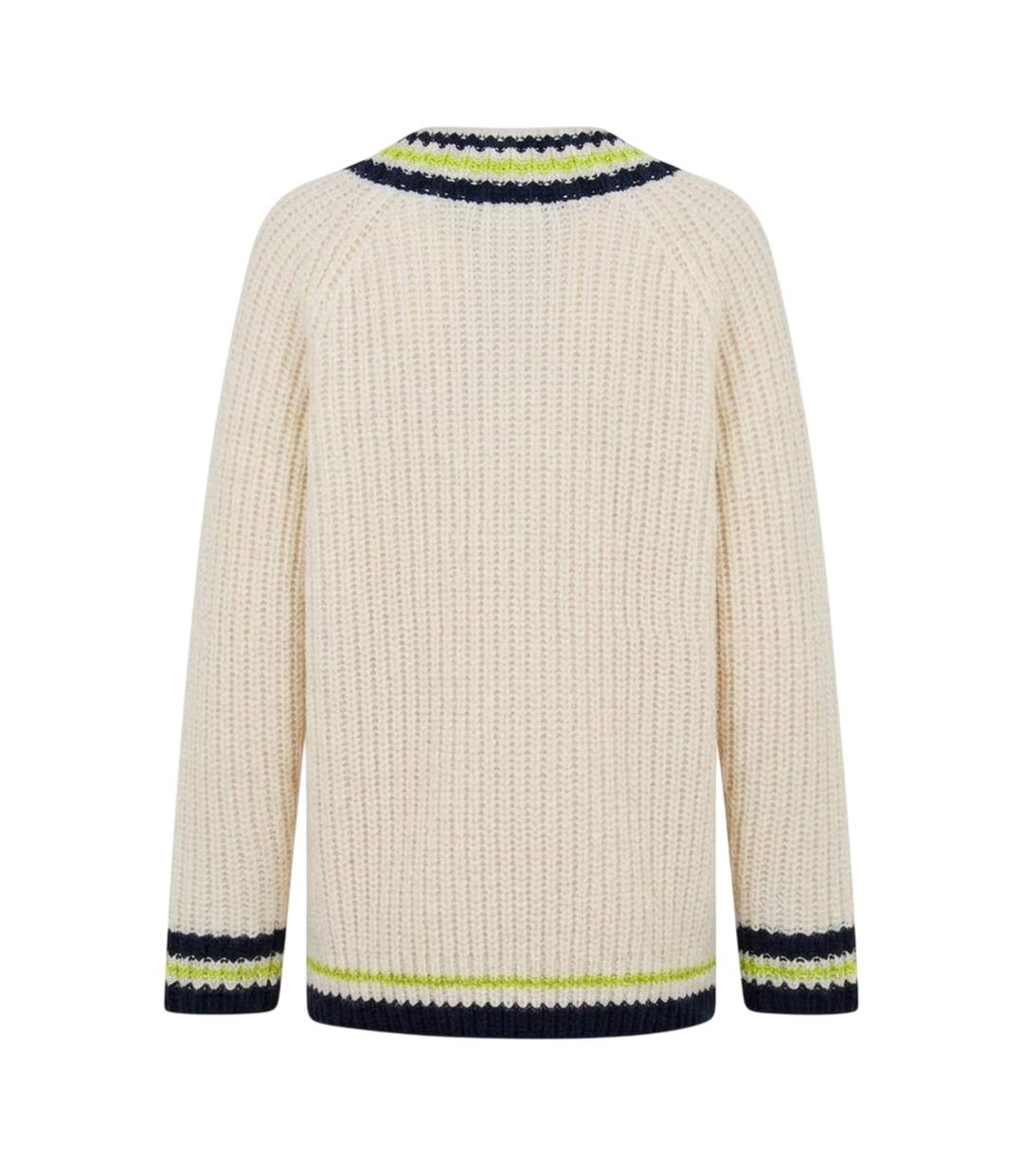 Sweat Motif/style À Rayures Femme Crème Noir Lacoste-2
