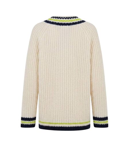 Sweat Motif/style À Rayures Femme Crème Noir Lacoste