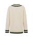 Sweat Motif/style À Rayures Femme Crème Noir Lacoste-2