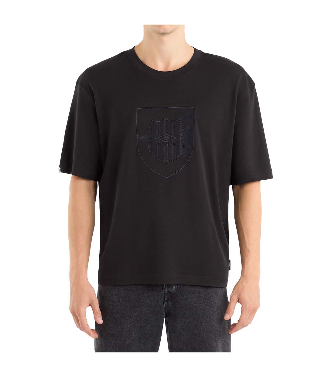 Mens Crest T-shirt Black Umbro-1