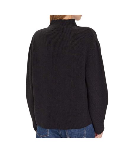 Pull noir femme tommy hilfiger tjw mockneck badge s