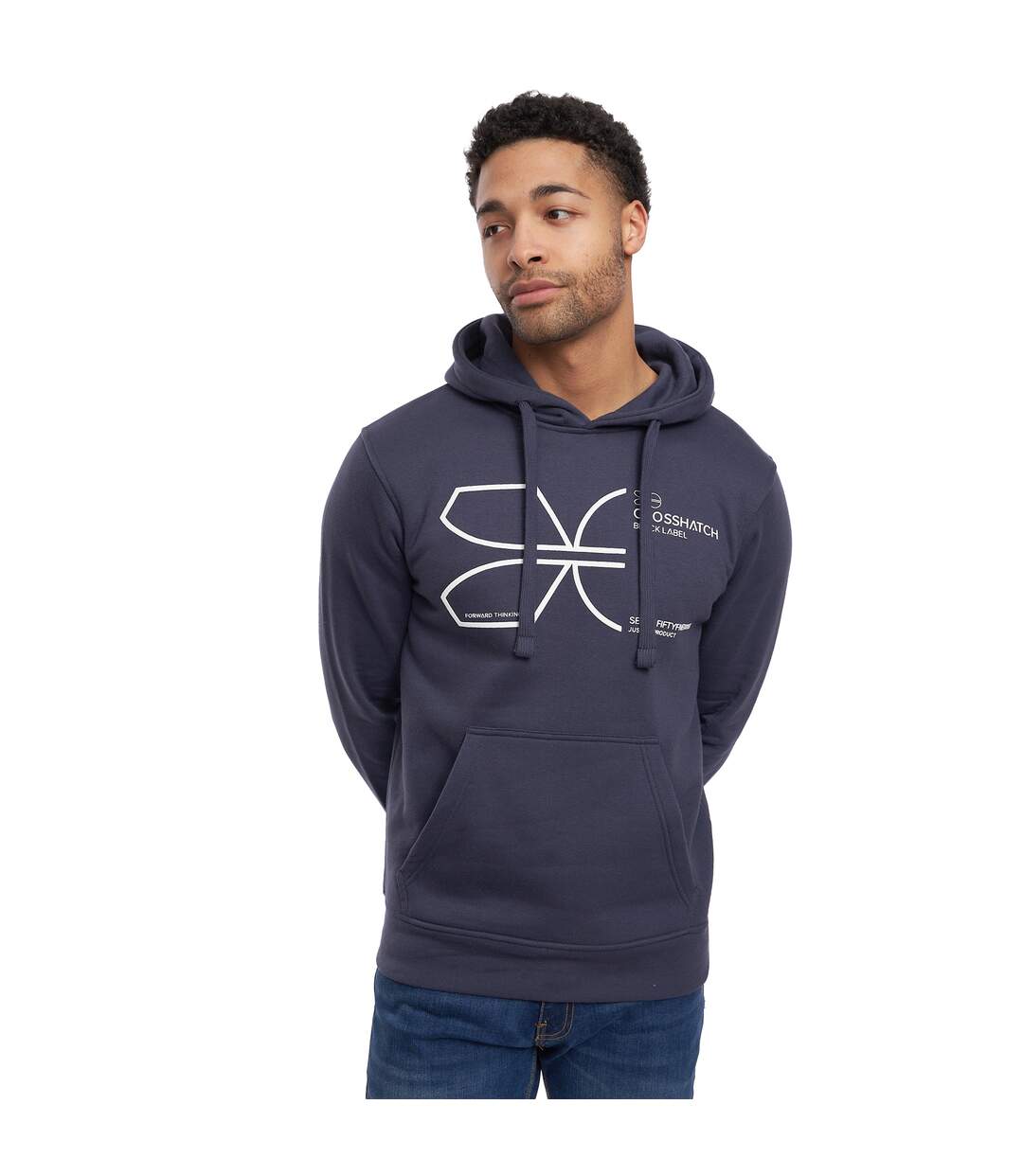 Sweat à capuche cutups homme bleu marine Crosshatch-4