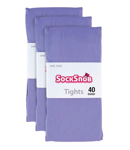 3 Pair Multipack Ladies 40 Denier Pastel Tights | Sock Snob | Comfortable Soft Bright Coloured Tights for Women