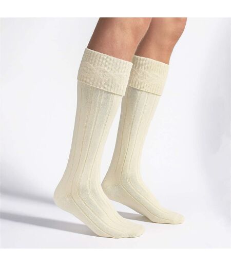 3 Pack Mens Wool Kilt Socks | Knee High Ribbed Turnover Cuff Warm Socks