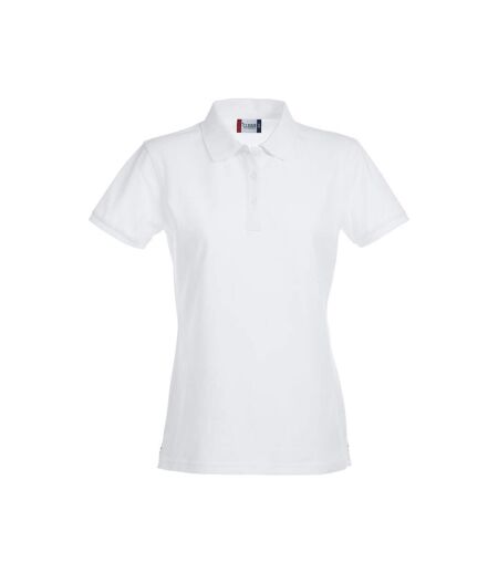 Polo premium femme blanc Clique