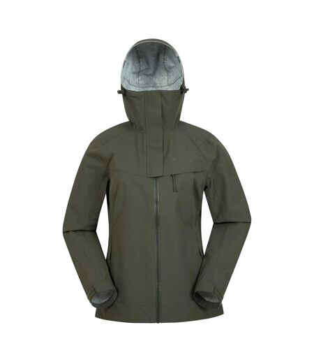 Womens/ladies Arlberg 2.5 Layer Waterproof Jacket Dark Khaki Mountain Warehouse