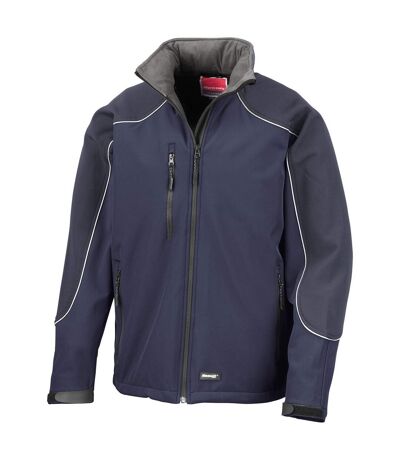 WORK-GUARD by Result Mens Ice Fell Hooded Soft Shell Jacket (Navy/Navy)