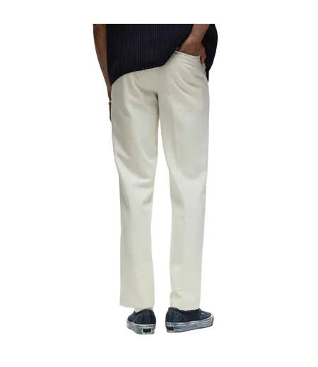 Mens Straight Suit Trousers Cream Lacoste