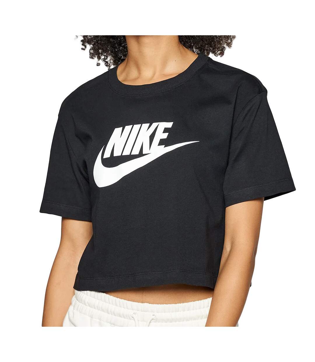 T-shirt Noir Femme Nike Crop Top Icon Futura-1