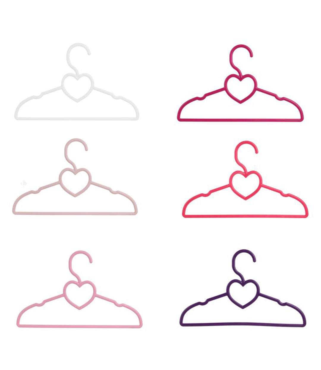 Lot de 6 cintres enfant en plastique Coeur-1