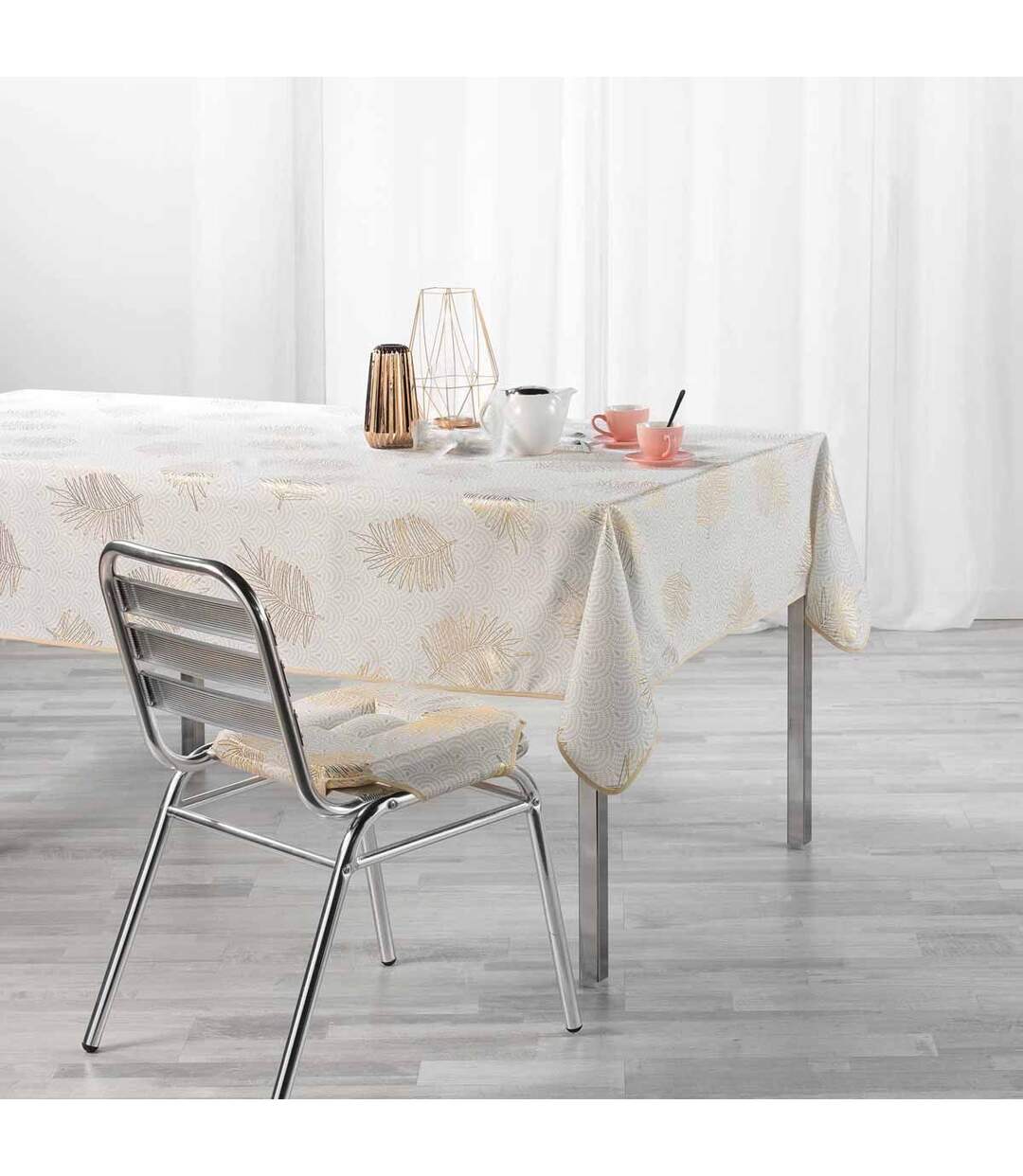 Nappe Imprimée Métallisé Sunny Gold 145x240cm Or-3